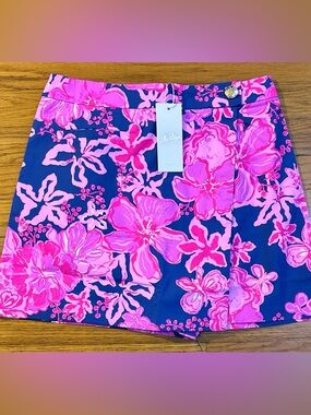 Lilly Pulitzer 2, Brenton Mini Skort vibrant "Starlight Navy Once and Floral"NWT